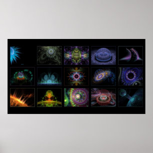 digitalgreenlife fractal collage poster