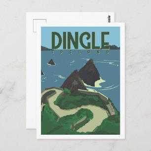 Digle Ierland Beroemde Reisplaats Illustratie Briefkaart