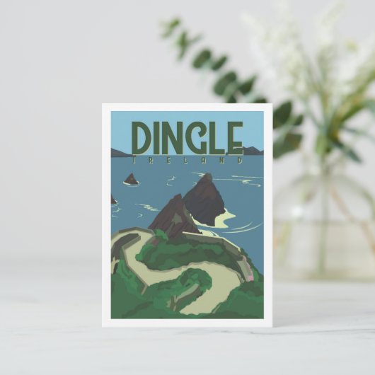 Digle Ierland Beroemde Reisplaats Illustratie Briefkaart (Staand voorkant)