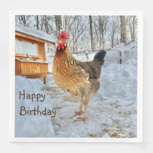 Dignified Chicken Happy Birthday Servet