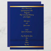 Dignified Cobalt Blue Wedding Invitation Kaart (Voorkant / Achterkant)
