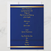Dignified Cobalt Blue Wedding Invitation Kaart (Voorkant)