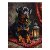 Dignified Rottweiler Dog Christmas Lantern Perfect Poster (Voorkant)