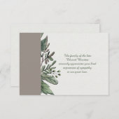 Dignité - carte pour notes de Merci de perte (Devant / Derrière)