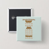 Digraphs, Trigrafen leren Engels Phonics Vierkante Button 5,1 Cm (Voorkant /achterkant)