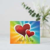 dij regenboogharten briefkaart (Staand voorkant)