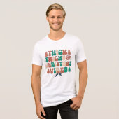 Dijen en Kerstvibes Retro Groovy Tri-Blend Shirt (Voorkant volledig)