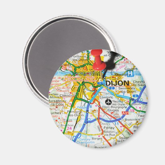 Dijon, Frankrijk Magneet (Voorkant / Achterkant)