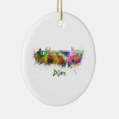 Dijon skyline in watercolor keramisch ornament (Rechts)