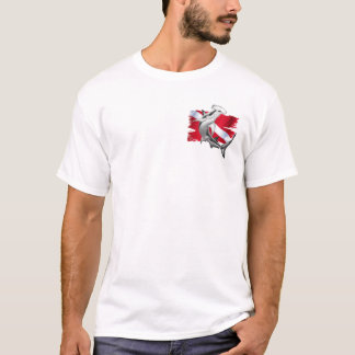 Dijvlag met hamerhaaienduiker omlaag t-shirt