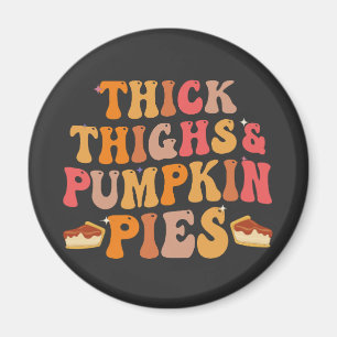 Dik Dijen & Pompoen Pies Grappige Thanksgiving Magneet