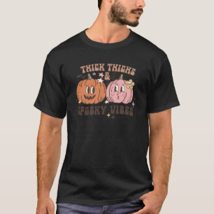 Dik Dingen Spooky Vibes Schattige Pompoen Koppels  T-shirt