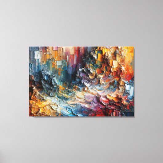 Dik gestructureerd verfpatroon canvas afdruk (Voorkant)