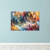 Dik gestructureerd verfpatroon canvas afdruk (Insitu (Houten vloer))