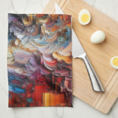 Dik gestructureerd verfpatroon theedoek (Quarter Fold)