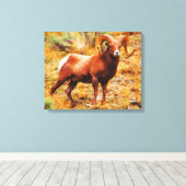 Dikhoornschaap Canvas Afdruk (Insitu (Houten vloer))