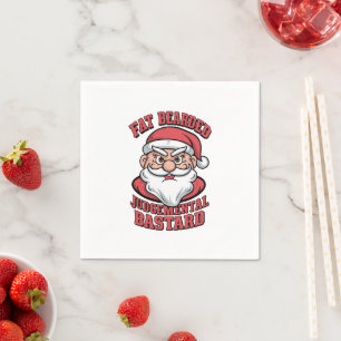 Dikke Bearded Oordelende Bastaard Hilarisch Santa Servet