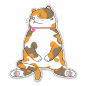 Dikke Calico kat staart Sticker (Voorkant)