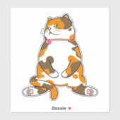 Dikke Calico kat staart Sticker (Vel)