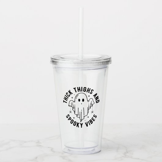 "Dikke dijen en griezelige vibes" Acryl Drinkbeker (Voorkant)