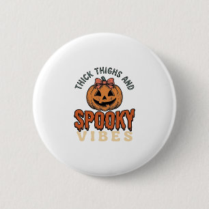 Dikke Dijen En Griezelige Vibes Pompoen Halloween  Ronde Button 5,7 Cm