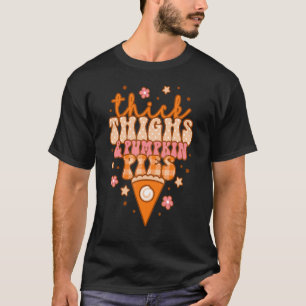 Dikke Dijen En Pompoentaarten Retro Groovy Thanksg T-shirt