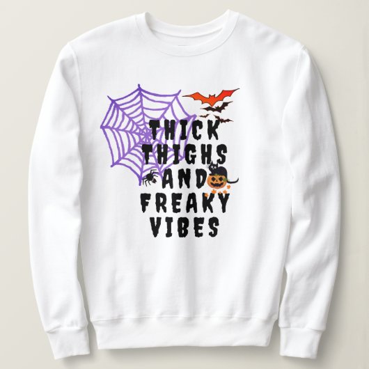 Dikke Dijen & Freaky Vibes, Vrouwen Halloween Trui (Design voorkant)