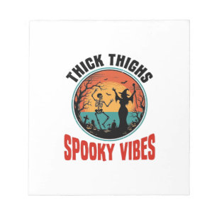 Dikke Dijen Griezelige Vibes Vintage Halloween-ont Notitieblok