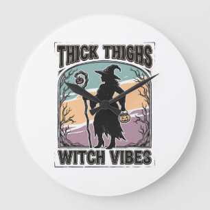Dikke Dijen Heks Vibes Vintage Halloween T-shirt_1 Grote Klok