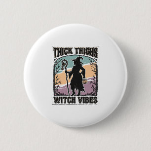 Dikke Dijen Heks Vibes Vintage Halloween T-shirt_1 Ronde Button 5,7 Cm