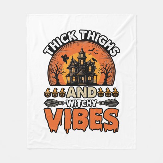 Dikke Dijen Hekserige Vibes Halloween Shirt Ontwer Fleece Deken (Voorkant)