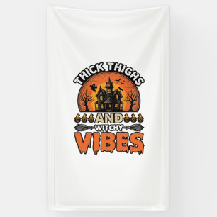 Dikke Dijen Hekserige Vibes Halloween Shirt Ontwer Spandoek