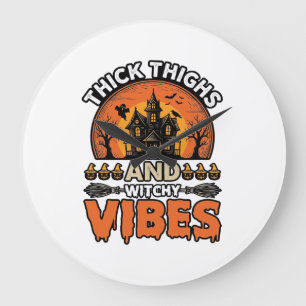 Dikke Dijen Hekserige Vibes Halloween T-shirt Ontw Grote Klok
