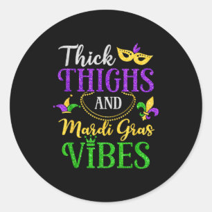 Dikke dijen mardi gras sfeer fleur de lis mardi ronde sticker