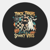 Dikke Dijen Soky Vibes Funny Ghost Halloween Ronde Sticker (Voorkant)