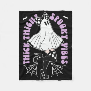 Dikke Dijen Spooky Vibes Schattigee Ghost Hallowee Fleece Deken