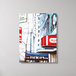 Dikke dinsdagavond. New York City Canvas Afdruk
