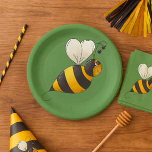 Dikke Gevleugelde Hommel Papieren Bordje