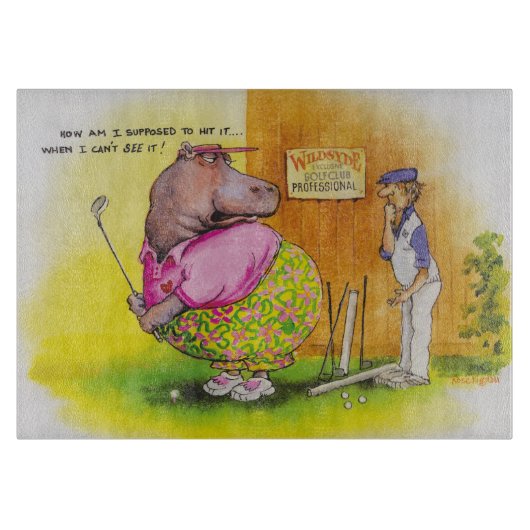 dikke hippo golf snijplank (Voorkant)