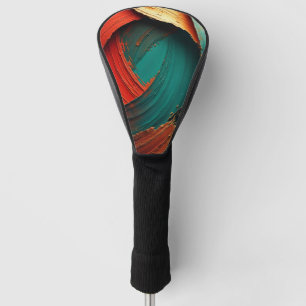 Dikke Impasto Olie Geschilderde Abstract Golfheadcover