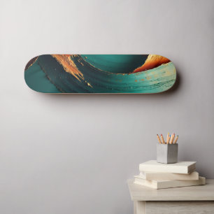 Dikke Impasto Olie Geschilderde Abstract Skateboard