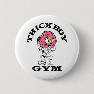 Dikke Jongen Gym Club Verdrietig Retro Old School  Ronde Button 5,7 Cm