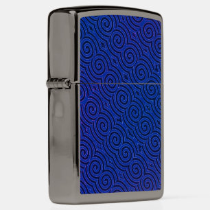 Dikke kronkels blauw zwart ijs Zippo aansteker