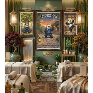 Dikke maar kan vechten Funny Panda Martial Arts Il Poster