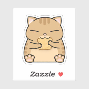 Dikke Oranje Kattentoast Sticker