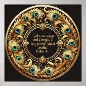 Dikke Pauw Veren Lijst Bijbelverzen Poster (Voorkant)