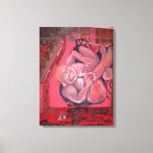 Dikke Rode Dame Graffiti Straatkunst, echte wereld Canvas Afdruk (Voorkant)