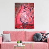 Dikke Rode Dame Graffiti Straatkunst, echte wereld Canvas Afdruk (Insitu (Woonkamer))