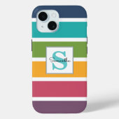 Dikke strepen Monogrammering Case-Mate iPhone Case (Achterkant)