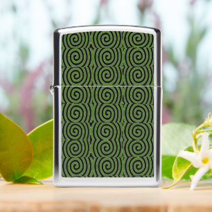 Dikke Swirls groene hoogglans chroom Zippo aanstek
